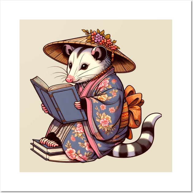 Reading possum Wall Art by Japanese Fever